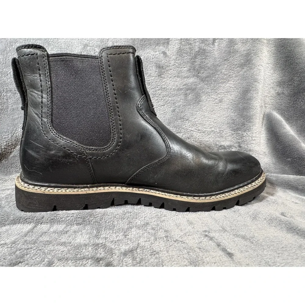 Timberland Boots Mens Size 9.5 Black Leather Ankle Chelsea SensorFlex A1JTA